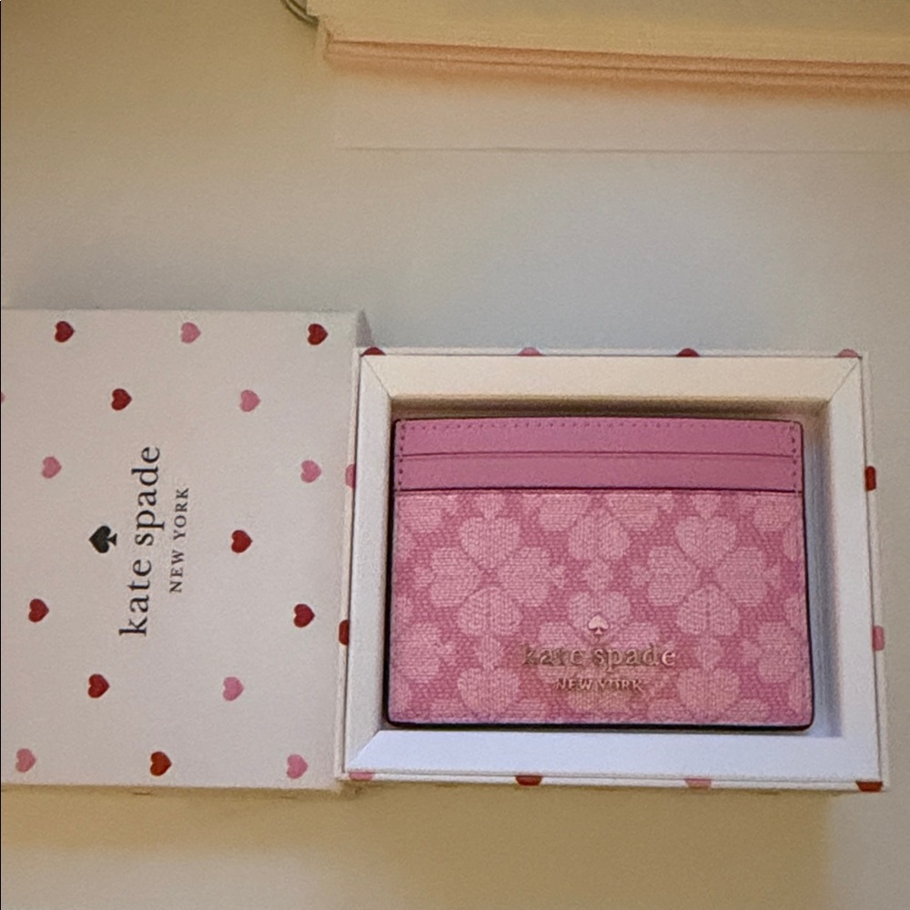 Kate Spade Pink Heart Pattern Card Case